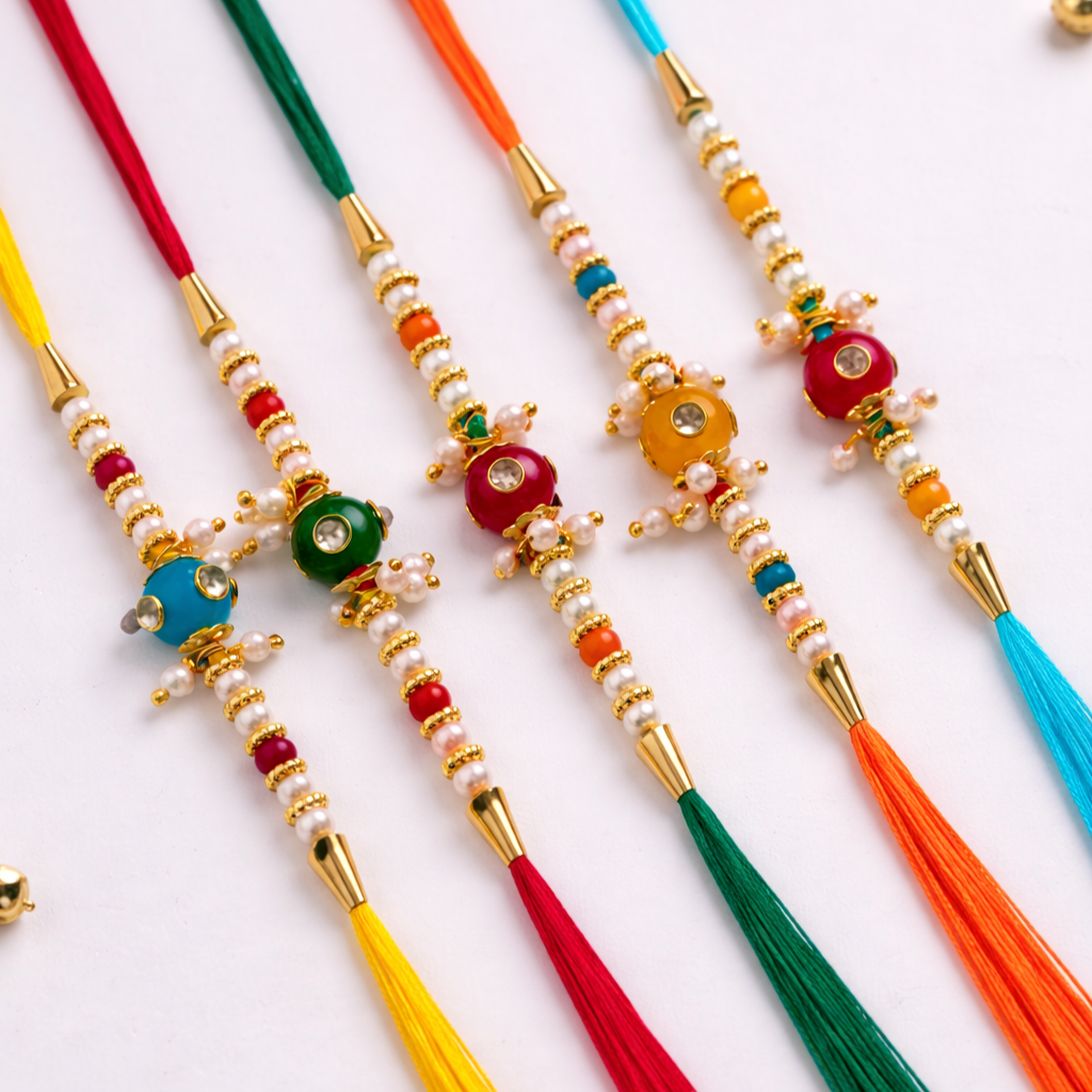 Traditional Beaded Rakhi Set