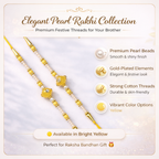 Yellow Beaded Rakhi (Set of 2)