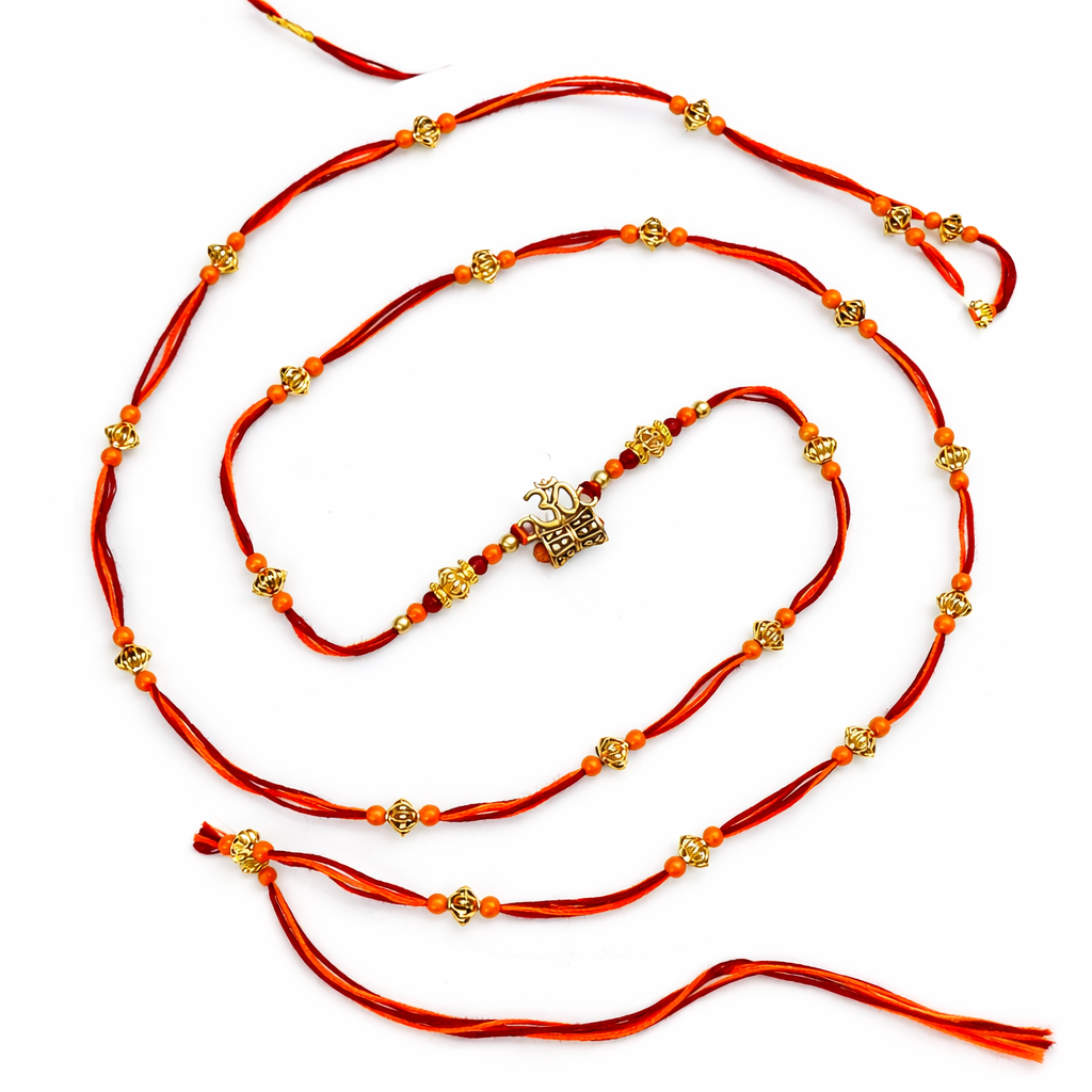 Orange Thread Om Shivling Rakhi