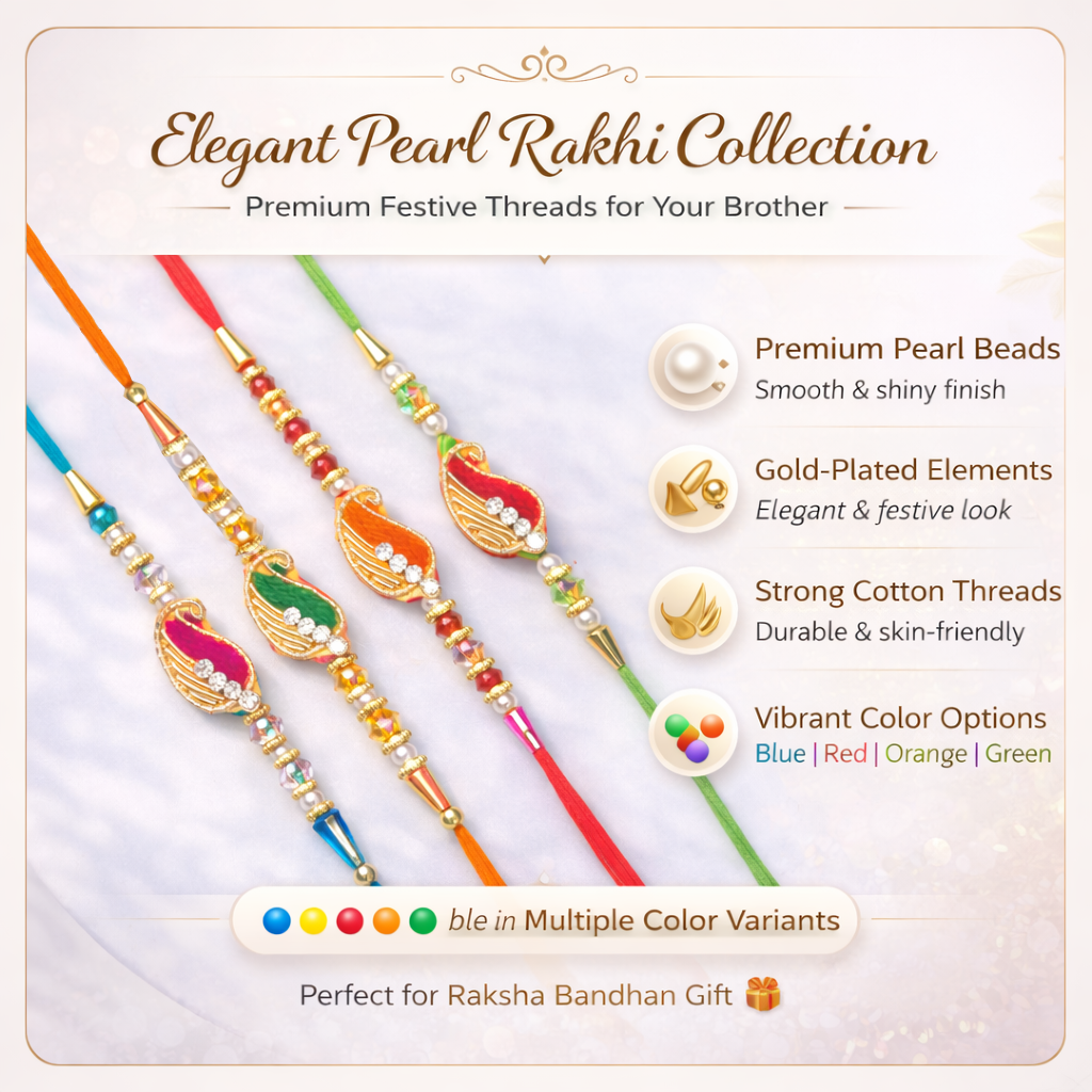 Designer Meenakari Mango Rakhi - Pack of 4
