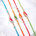 Designer Meenakari Mango Rakhi - Pack of 4