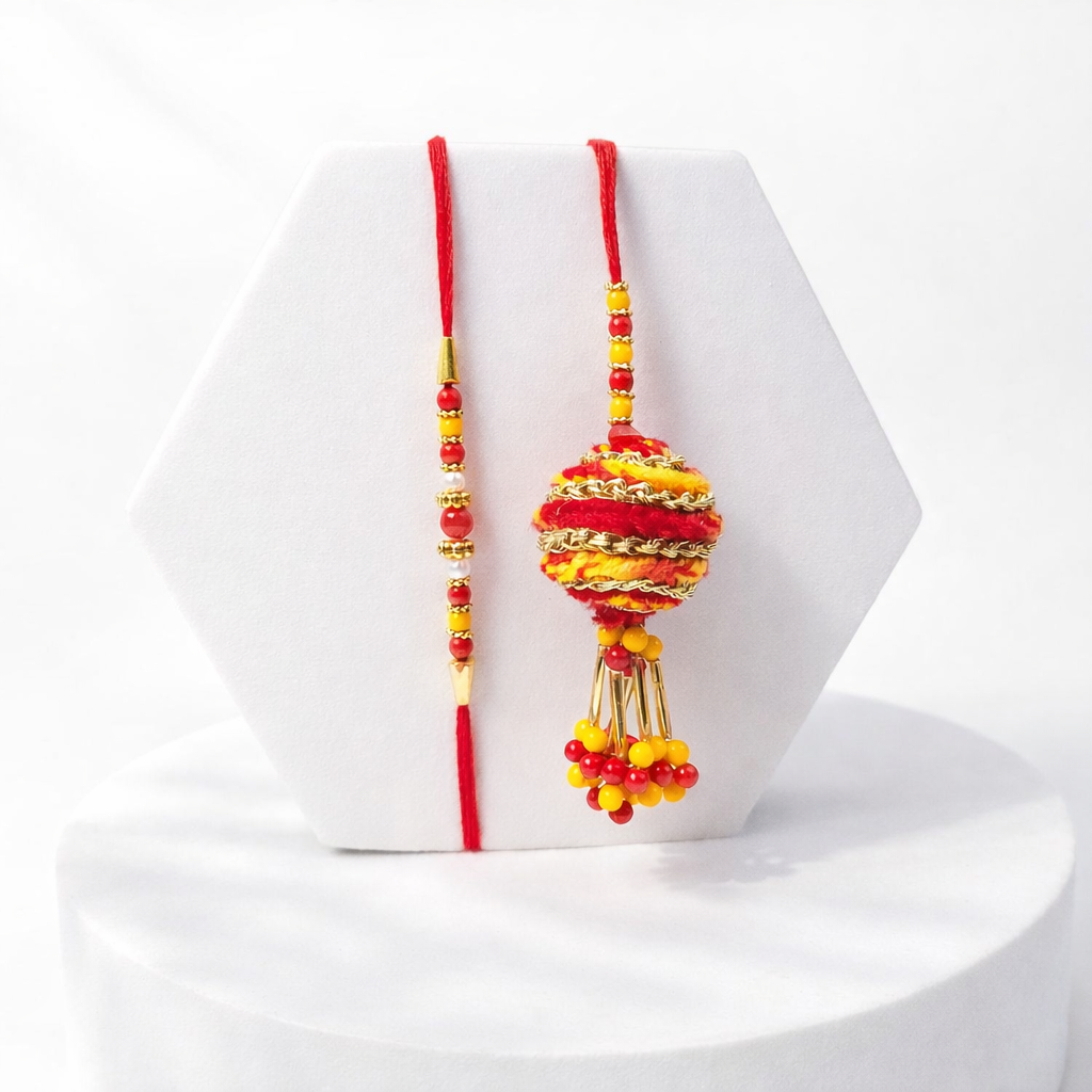 Red & Yellow Traditional Bhaiya Bhabhi Set