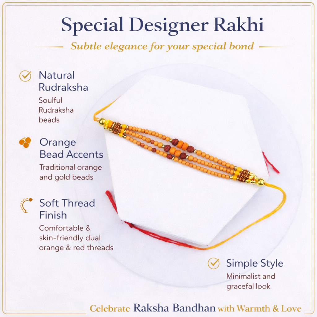 Triple Strand Sandalwood Rakhi