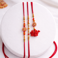 Elegant Red Rakhi Set