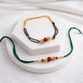 Royal Red Bead Rakhi & Bracelet Set