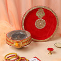 Royal Mayur Velvet Karwa Chauth Thali