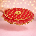 Premium Red Stone Pooja Thal Cover