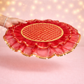 Premium  Red Net Frill Pooja Thal Cover