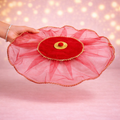 Premium Red Fancy Pooja Thal Cover