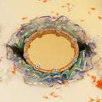 Designer Bhaiya Bhabhi Rakhi Set with Jute-Finish Pooja Thali, Greeting Card & Roli Chawal