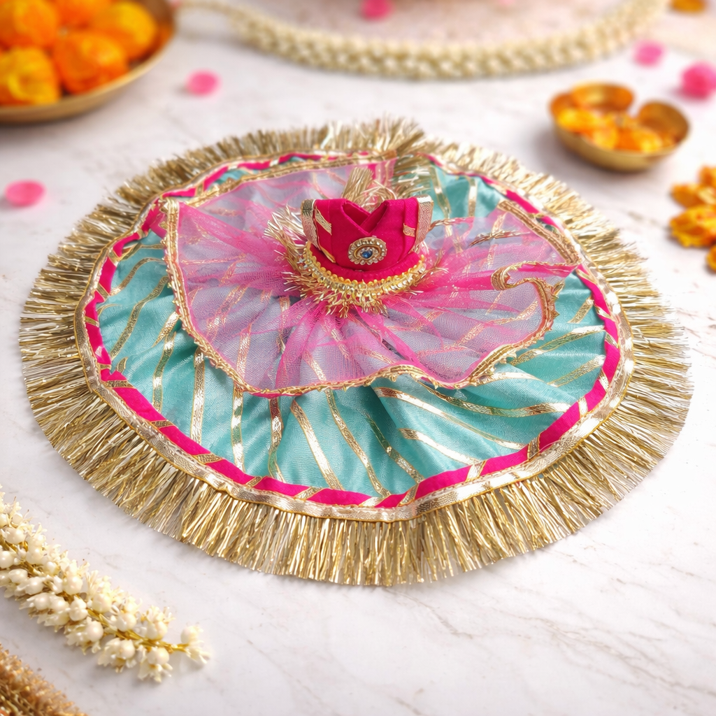 Royal Laddu Gopal Turquoise Designer Poshak