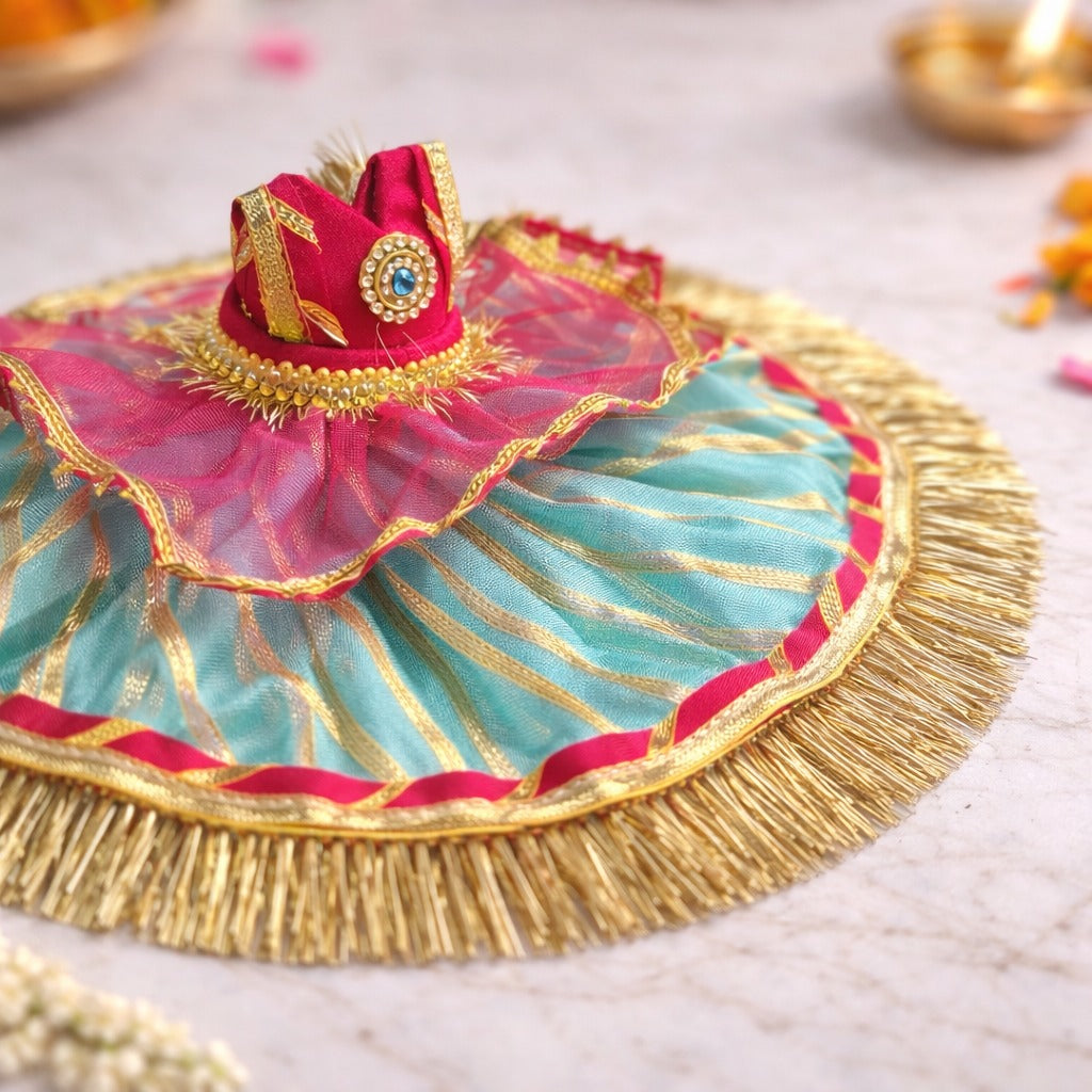 Royal Laddu Gopal Turquoise Designer Poshak
