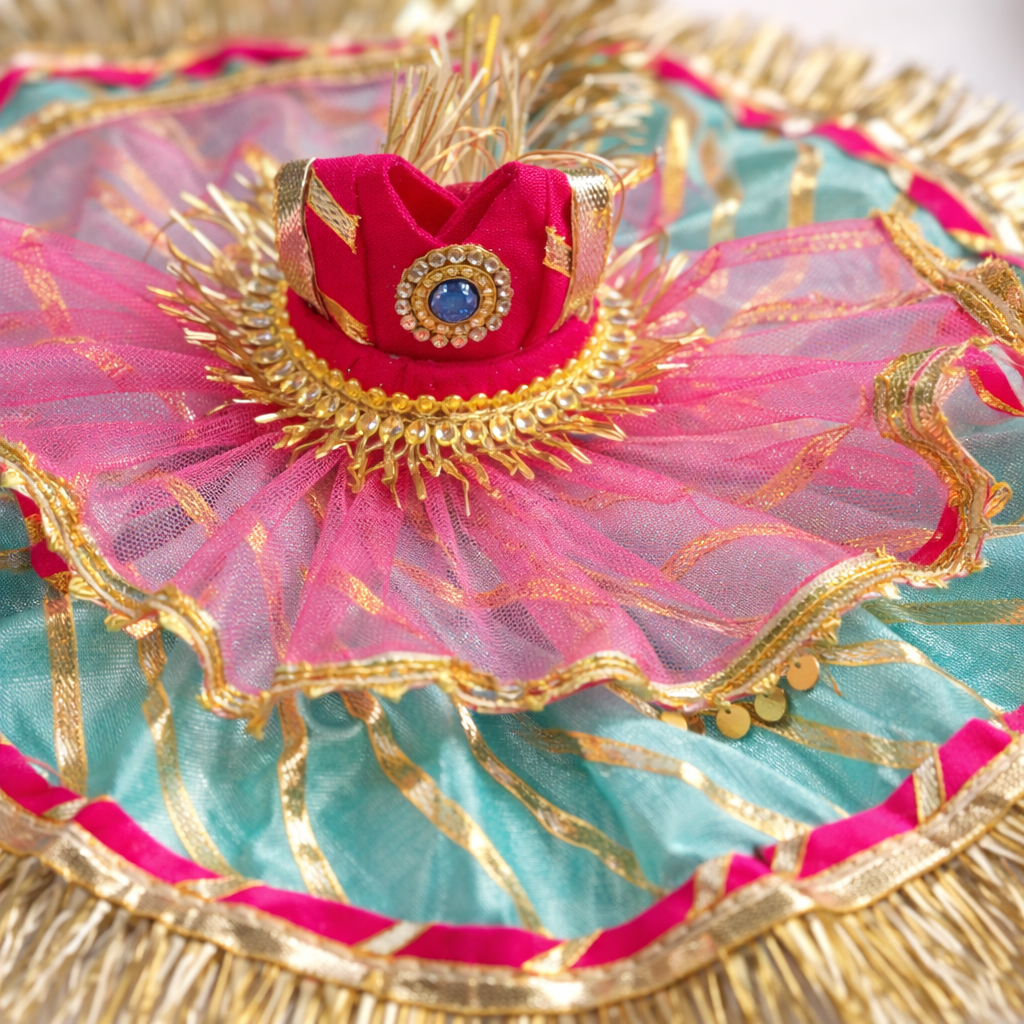 Royal Laddu Gopal Turquoise Designer Poshak