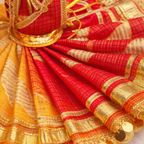 Festive Red-Yellow Dual Tone Krishna Poshak