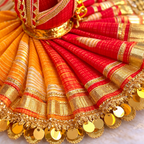 Festive Red-Yellow Dual Tone Krishna Poshak