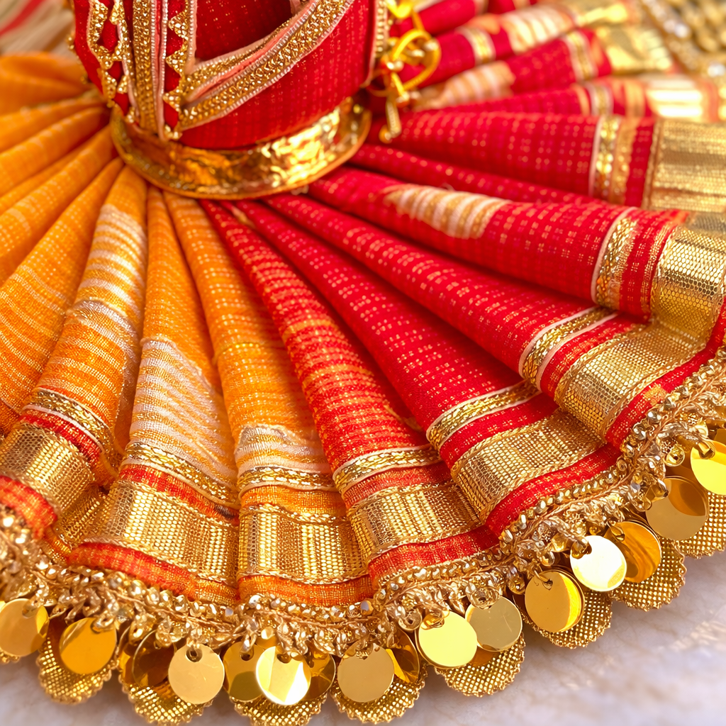 Festive Red-Yellow Dual Tone Krishna Poshak