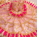 Laddu Gopal Baby Pink Gota Poshak