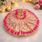 Laddu Gopal Baby Pink Gota Poshak
