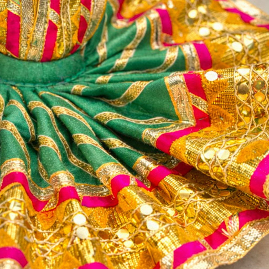 Laddu Gopal Silk Green Designer Dress