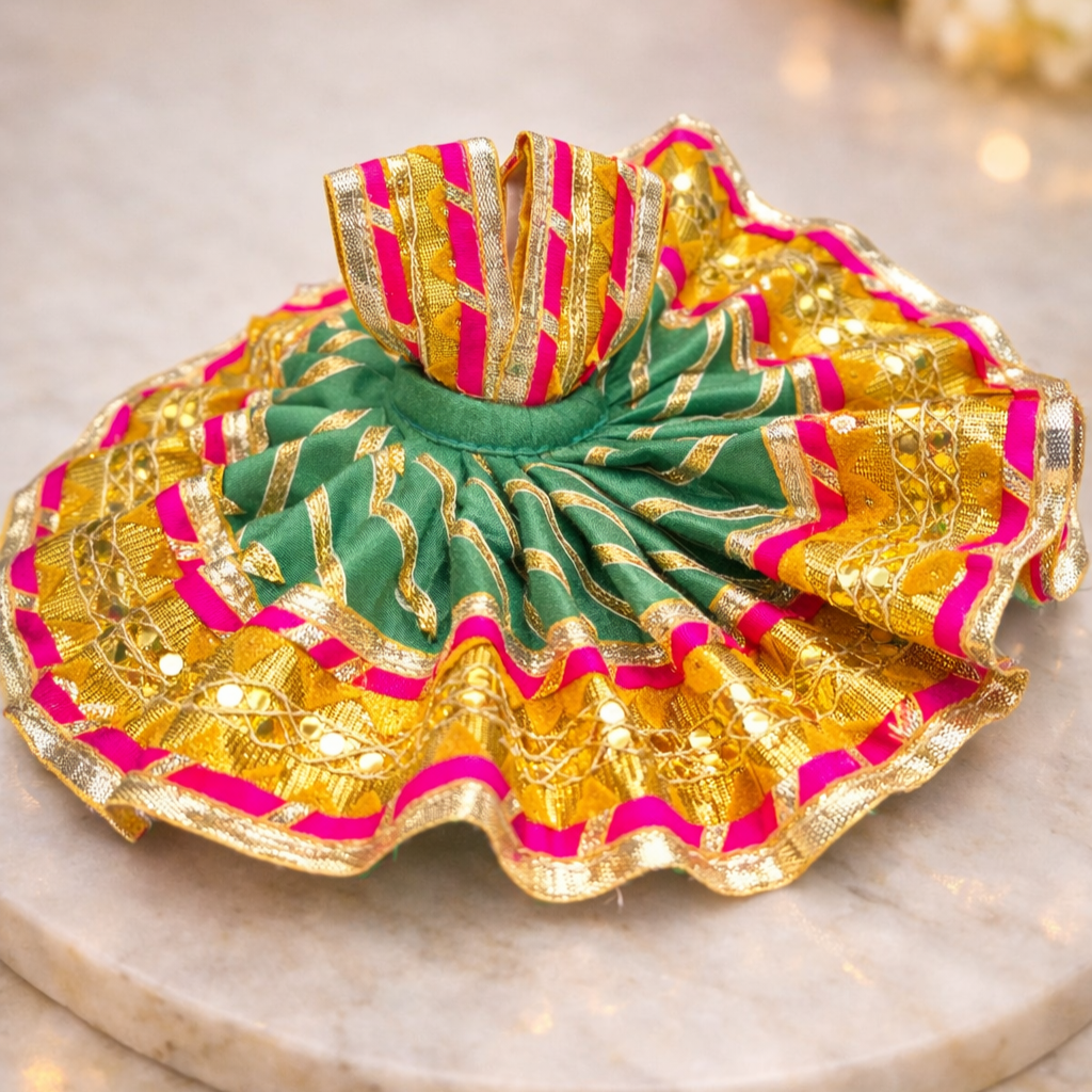 Laddu Gopal Silk Green Designer Dress