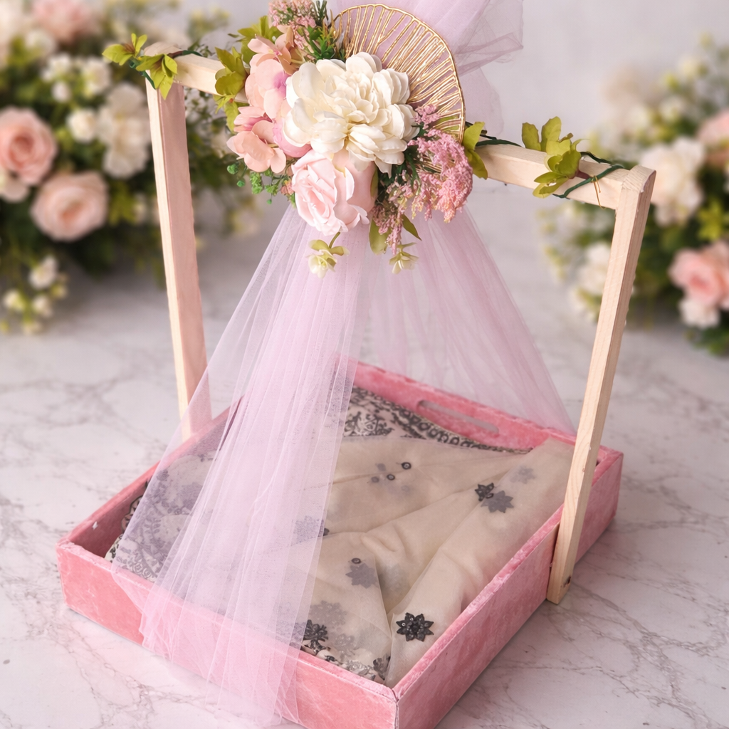 Premium Floral Wedding Trousseau Packaging – Elegant Bridal Gift Display