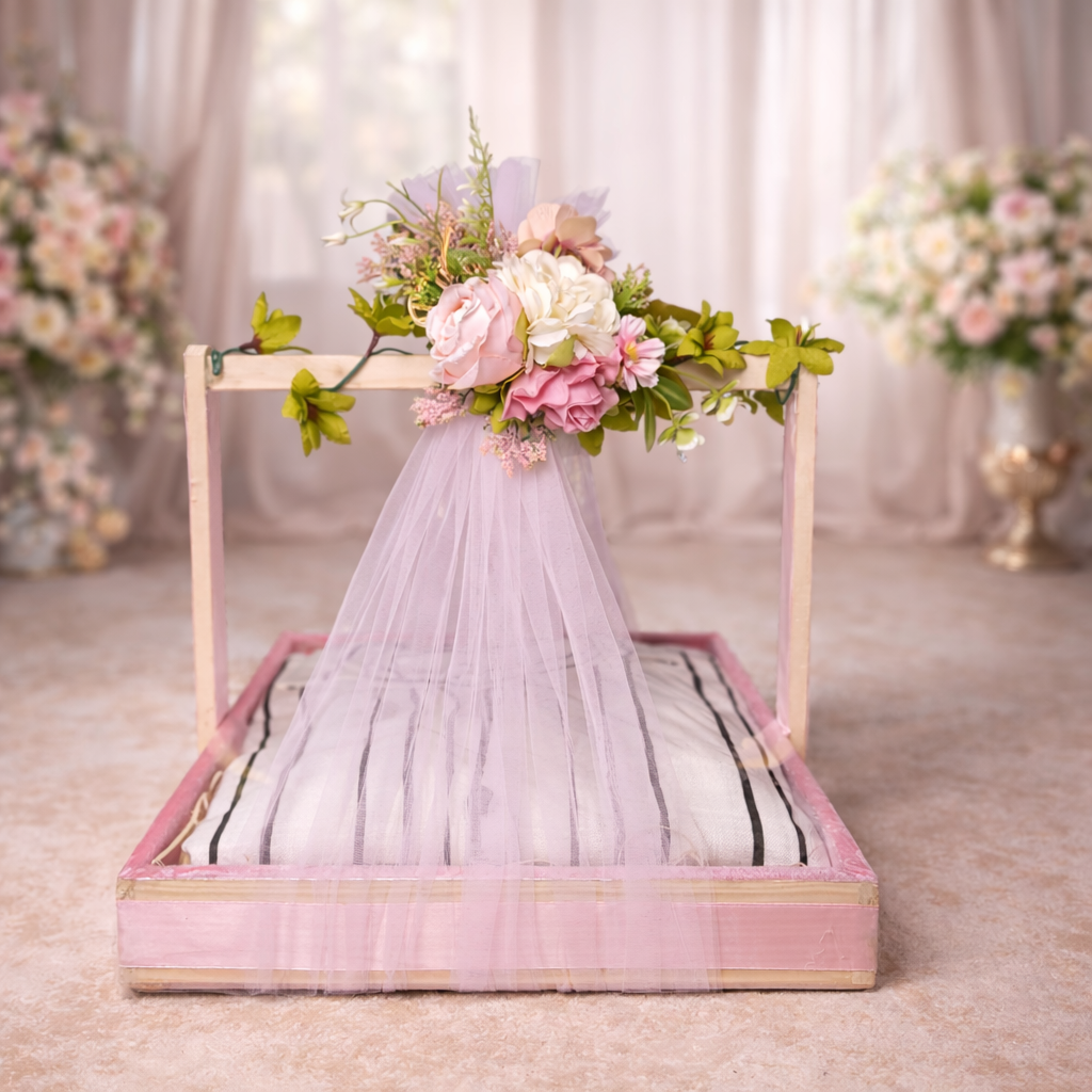 Premium Pink Floral Trousseau Tray – Elegant Bridal Gift Hamper