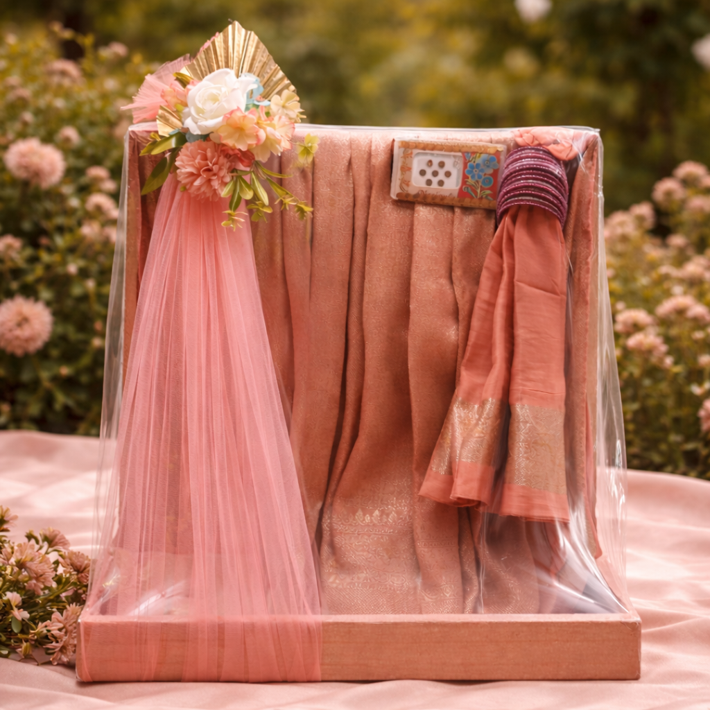 Luxury Bridal Saree Packing Tray with Lid