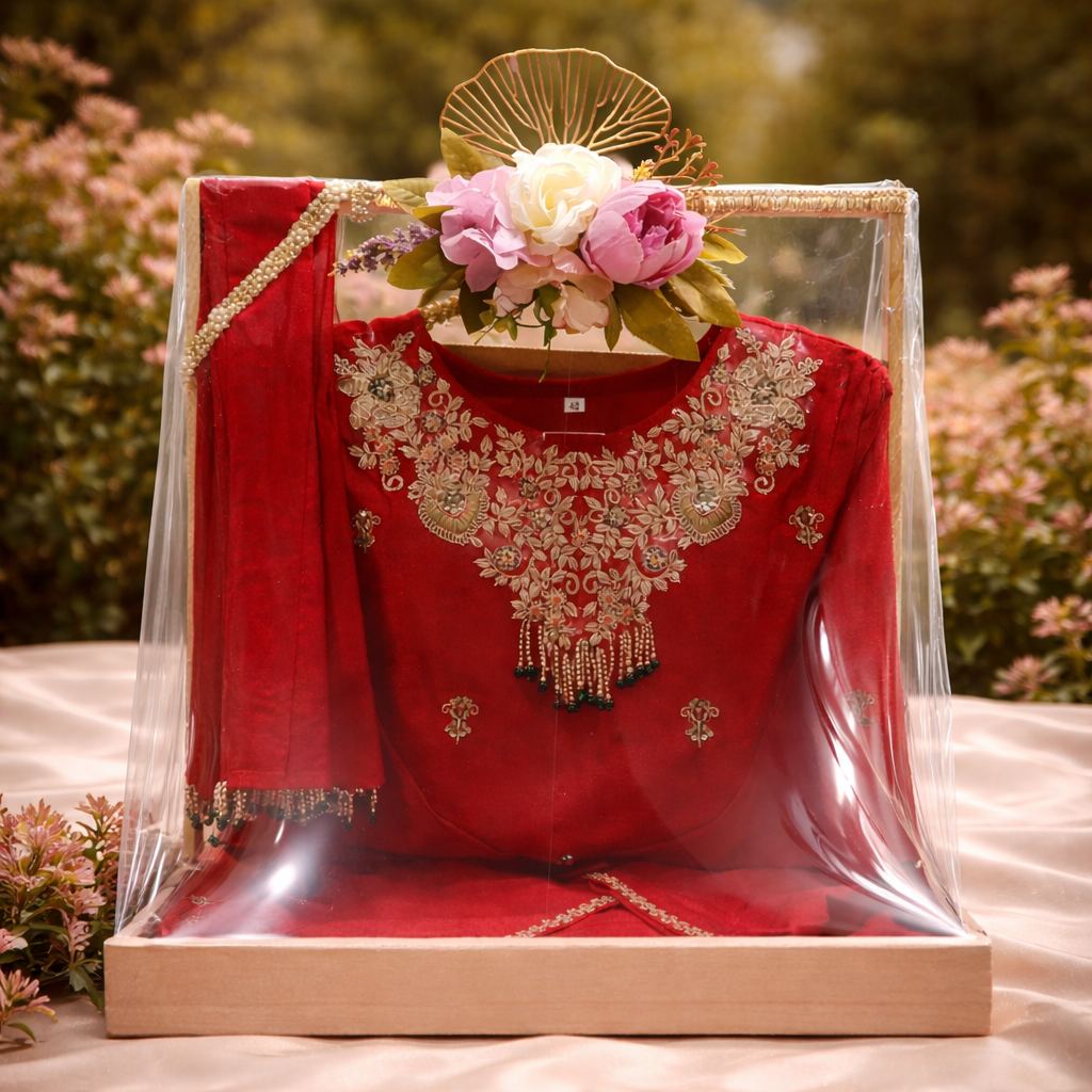 Luxury Bridal Kurta Packing Tray with Lid