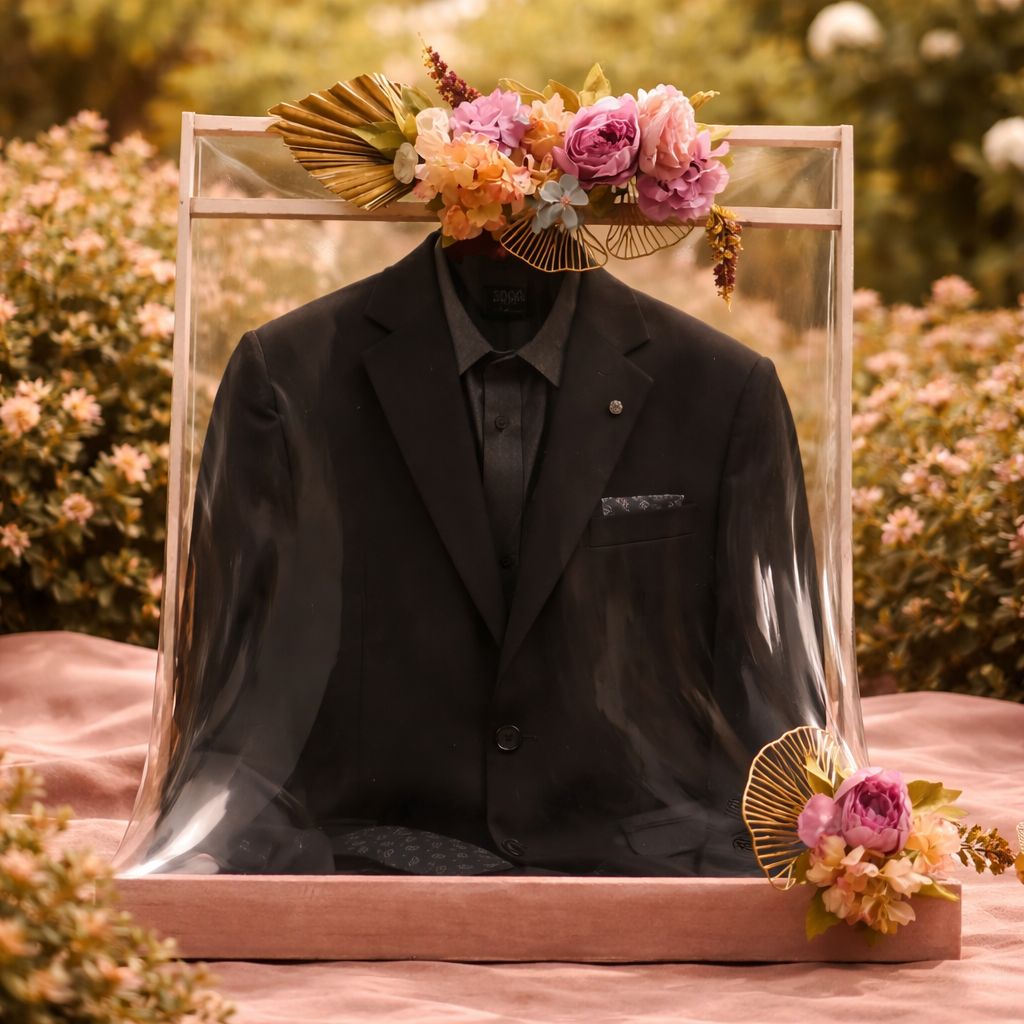 Luxury Groom Suit Packing Tray with Lid