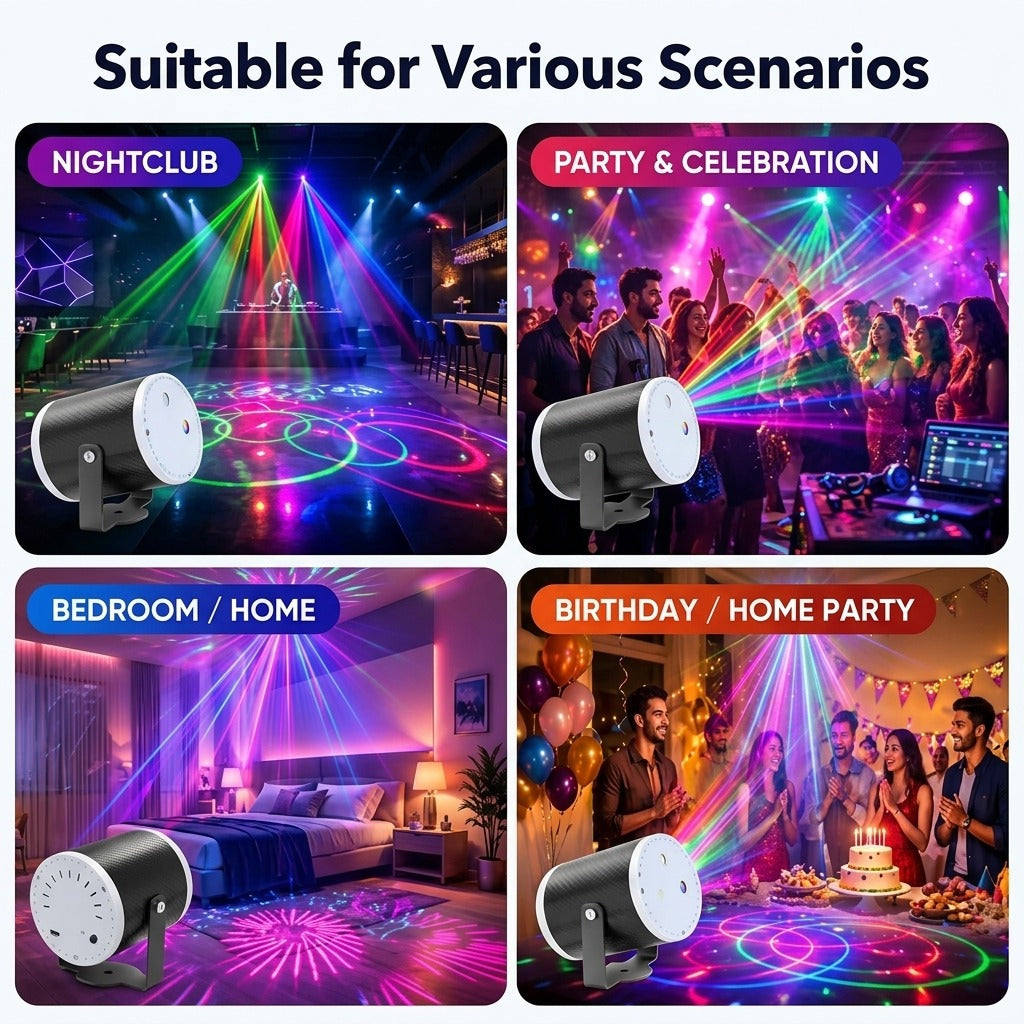 Festive Multicolor 16-Pattern Party Projector Light