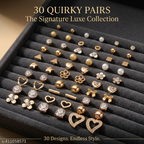 Desert Luxe Collection – 30 Quirky Pairs Stud & Hoop Earring Set