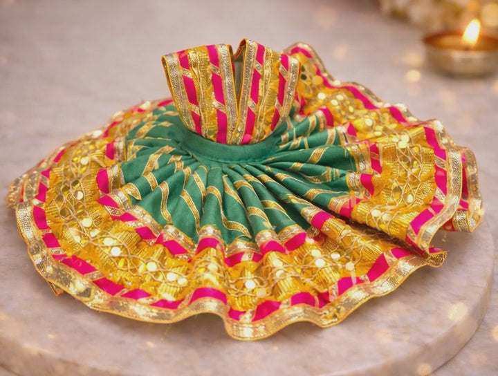 Laddu Gopal Silk Green Designer Dress